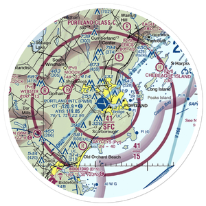 Portland International Jetport (PWM) VFR Sectional Sticker (30 mile)