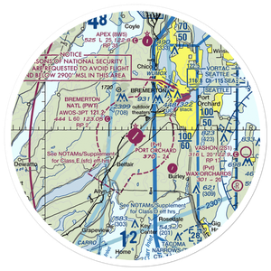 Bremerton National Airport (PWT) VFR Sectional Sticker (30 mile)