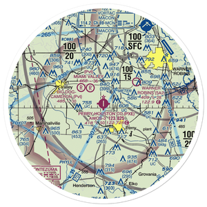 Perry Houston County Airport (PXE) VFR Sectional Sticker (30 mile)