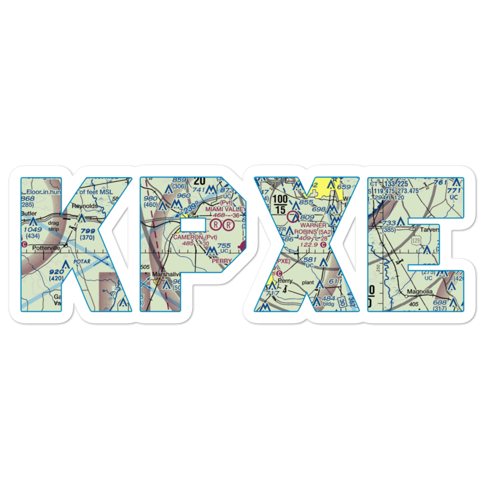 Perry Houston County Airport (PXE) VFR Sectional Sticker 