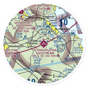 Plymouth Municipal Airport (PYM) VFR Sectional Sticker (20 mile)