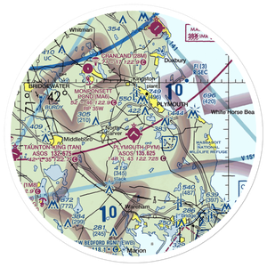 Plymouth Municipal Airport (PYM) VFR Sectional Sticker (30 mile)