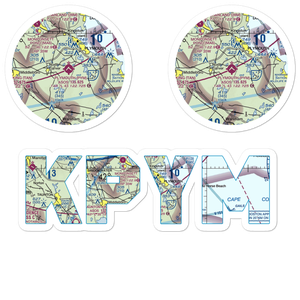 Plymouth Municipal Airport (PYM) VFR Sectional Sticker Pack