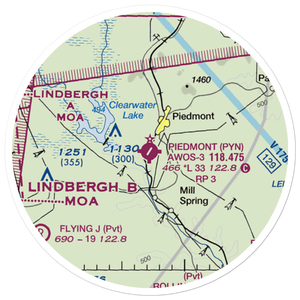 Piedmont Municipal Airport (PYN) VFR Sectional Sticker (20 mile)