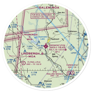 Piedmont Municipal Airport (PYN) VFR Sectional Sticker (30 mile)