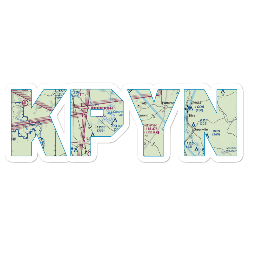 Piedmont Municipal Airport (PYN) VFR Sectional Sticker 