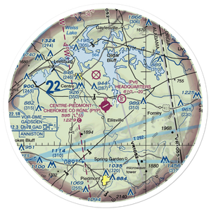 Centre-Piedmont-Cherokee County Regional Airport (PYP) VFR Sectional Sticker (30 mile)