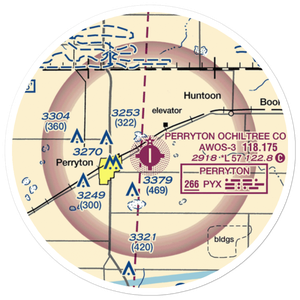 Perryton Ochiltree County Airport (PYX) VFR Sectional Sticker (20 mile)