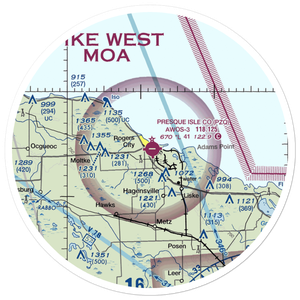Presque Isle County Airport (PZQ) VFR Sectional Sticker (30 mile)