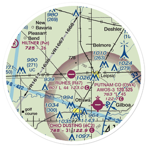 Ruhe's Airport (R47) VFR Sectional Sticker (20 mile)
