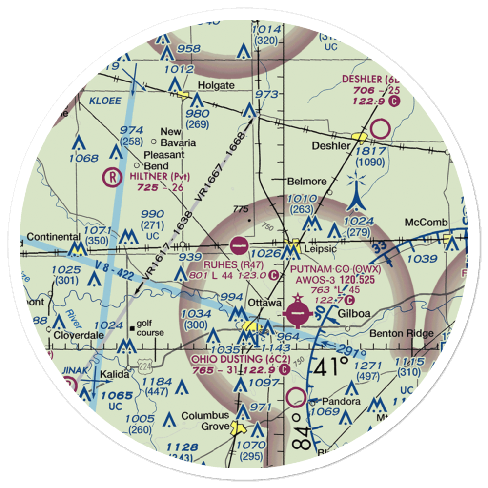 Ruhe's Airport (R47) VFR Sectional Sticker (30 mile) 