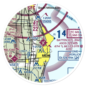 John H Batten Airport (RAC) VFR Sectional Sticker (20 mile)