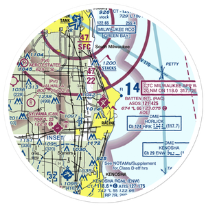 John H Batten Airport (RAC) VFR Sectional Sticker (30 mile)