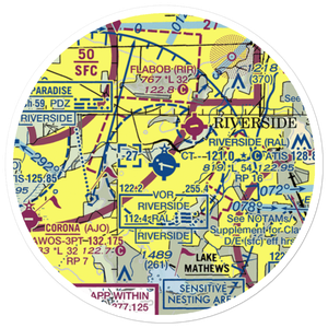 Riverside Municipal Airport (RAL) VFR Sectional Sticker (20 mile)