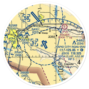 Rapid City Regional Airport (RAP) VFR Sectional Sticker (20 mile)