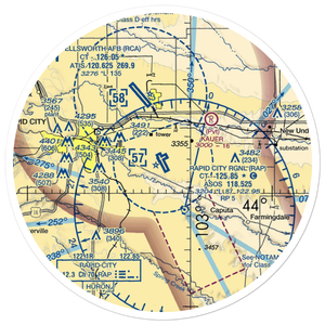 Rapid City Regional Airport (RAP) VFR Sectional Sticker (30 mile)