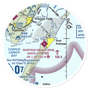 Mustang Beach Airport (RAS) VFR Sectional Sticker (20 mile)
