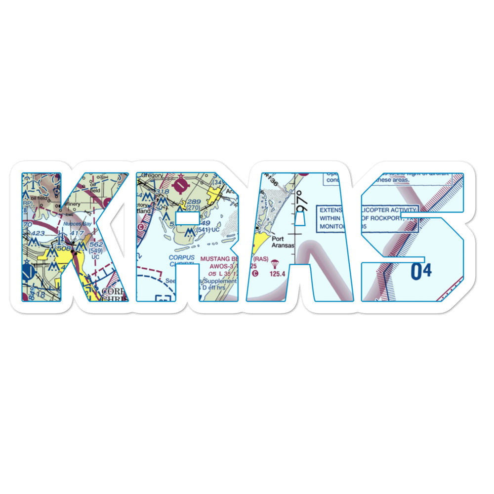 Mustang Beach Airport (RAS) VFR Sectional Sticker 