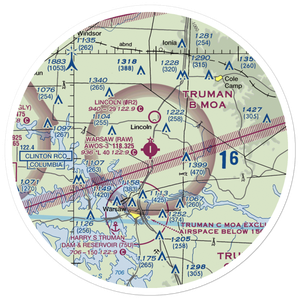 Warsaw Municipal Airport (RAW) VFR Sectional Sticker (30 mile)