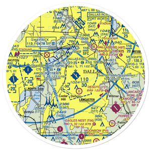 Dallas Executive Airport (RBD) VFR Sectional Sticker (30 mile)
