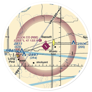 Rock County Airport (RBE) VFR Sectional Sticker (20 mile)