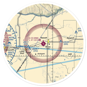 Rock County Airport (RBE) VFR Sectional Sticker (30 mile)