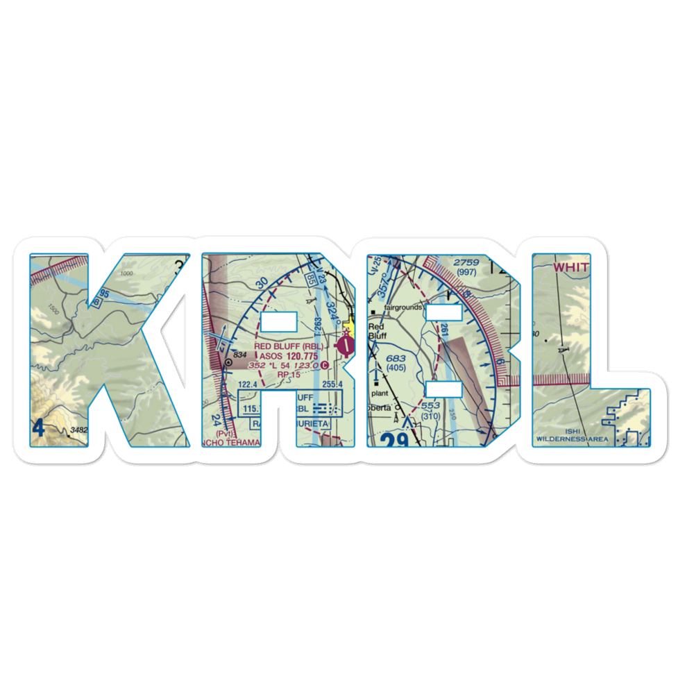 Red Bluff Municipal Airport (RBL) VFR Sectional Sticker 