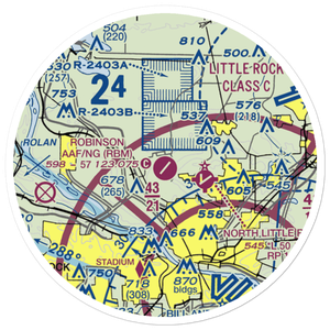 Robinson Army Air Field (RBM) VFR Sectional Sticker (20 mile)