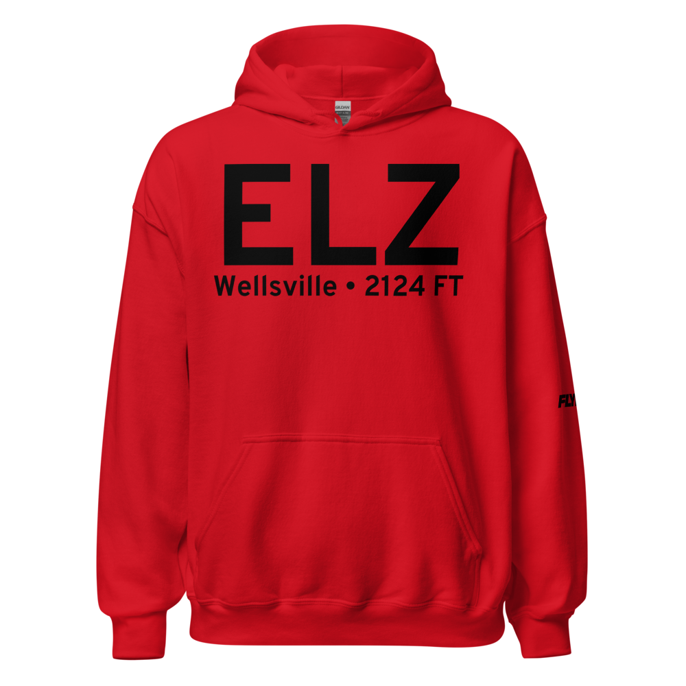 Wellsville (KELZ) Airport Hoodie Sweatshirt 
