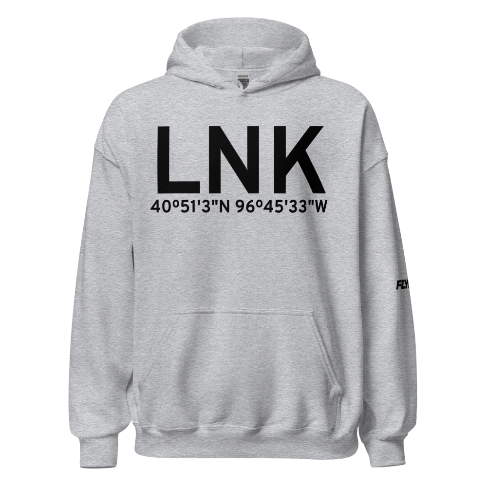 Lincoln (KLNK) Airport Hoodie Sweatshirt 