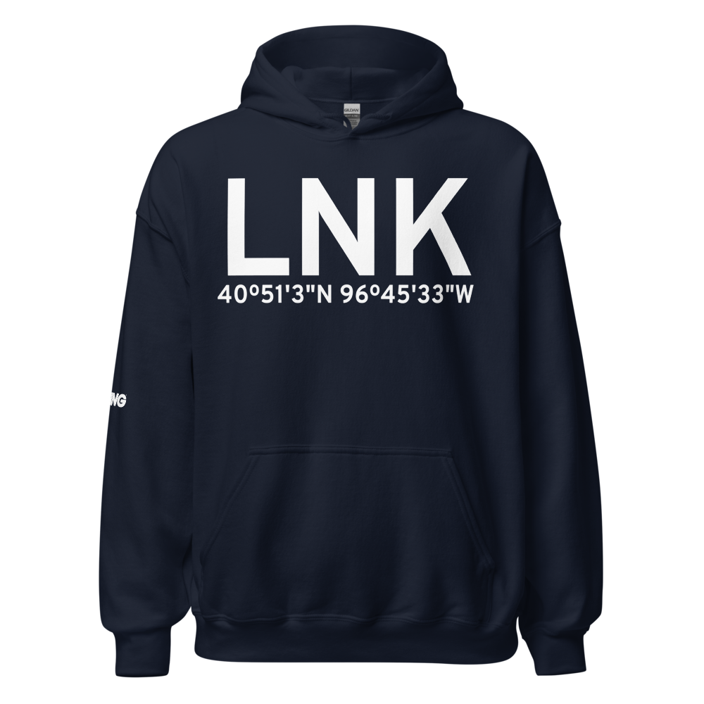 Lincoln (KLNK) Airport Hoodie Sweatshirt 
