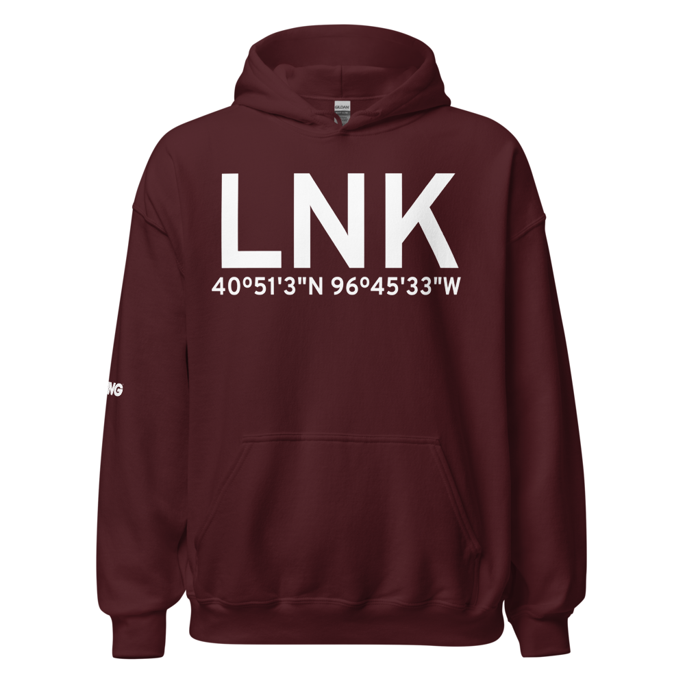 Lincoln (KLNK) Airport Hoodie Sweatshirt 