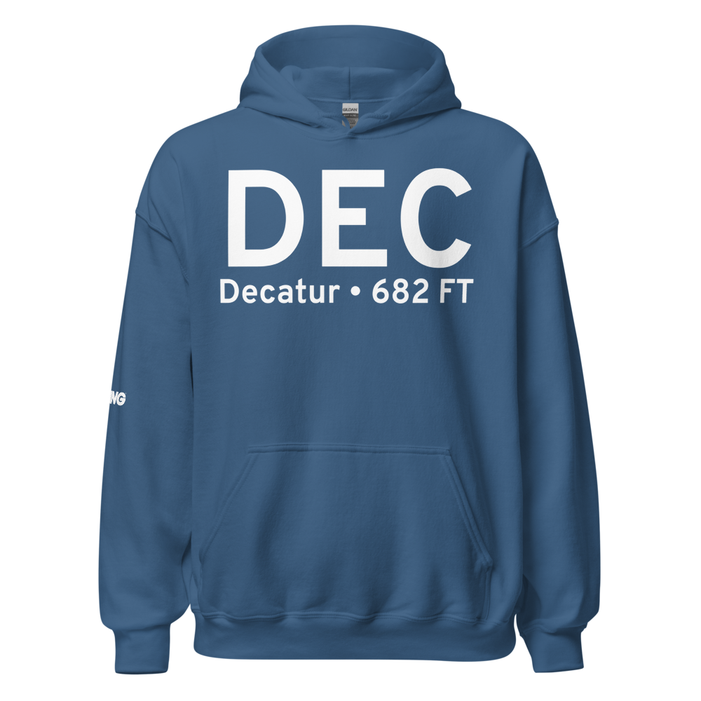 Decatur (KDEC) Airport Hoodie Sweatshirt 