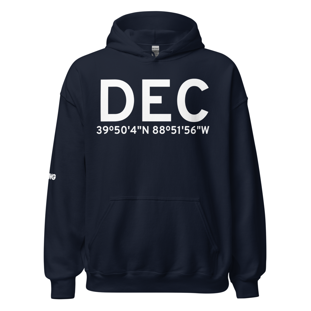Decatur (KDEC) Airport Hoodie Sweatshirt 