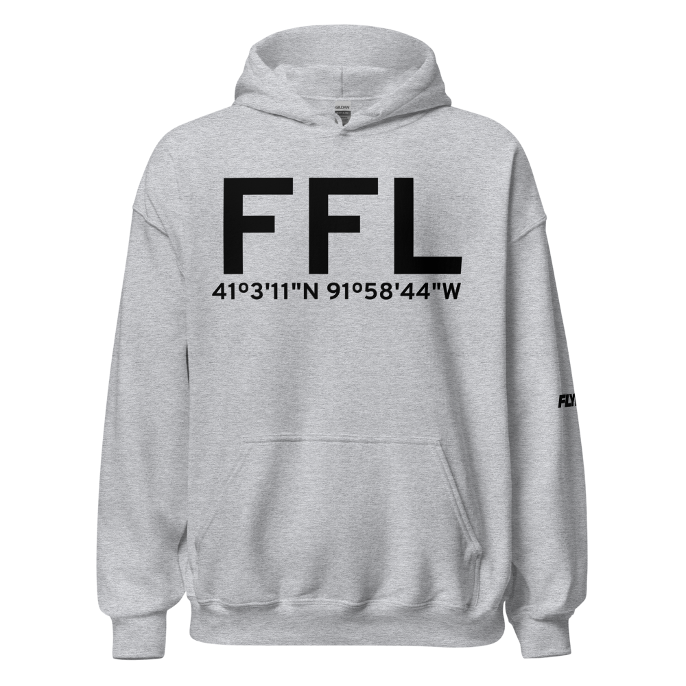 Fairfield (KFFL) Airport Hoodie Sweatshirt 