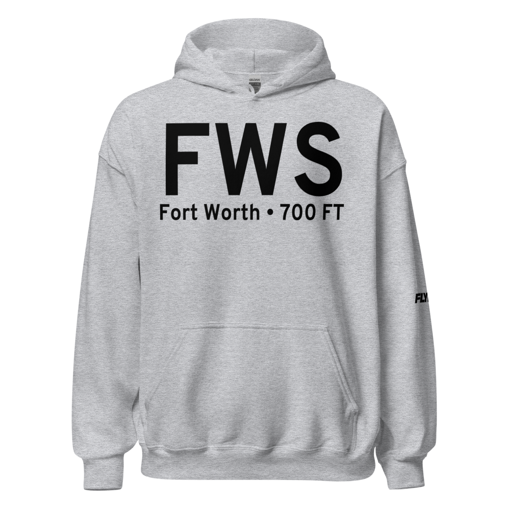 Fort Worth (KFWS) Airport Hoodie Sweatshirt 