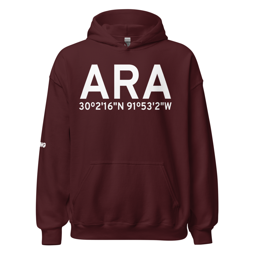 New Iberia (KARA) Airport Hoodie Sweatshirt 