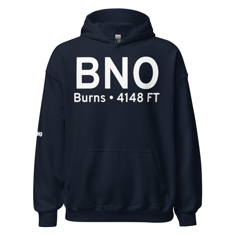 Burns (KBNO) Airport Hoodie Sweatshirt 
