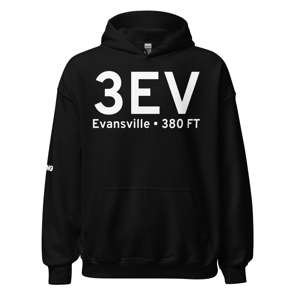 Evansville (3EV) Airport Hoodie Sweatshirt 