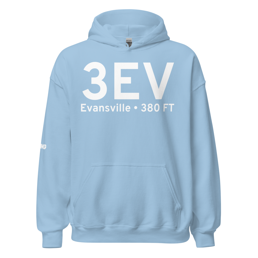 Evansville (3EV) Airport Hoodie Sweatshirt 