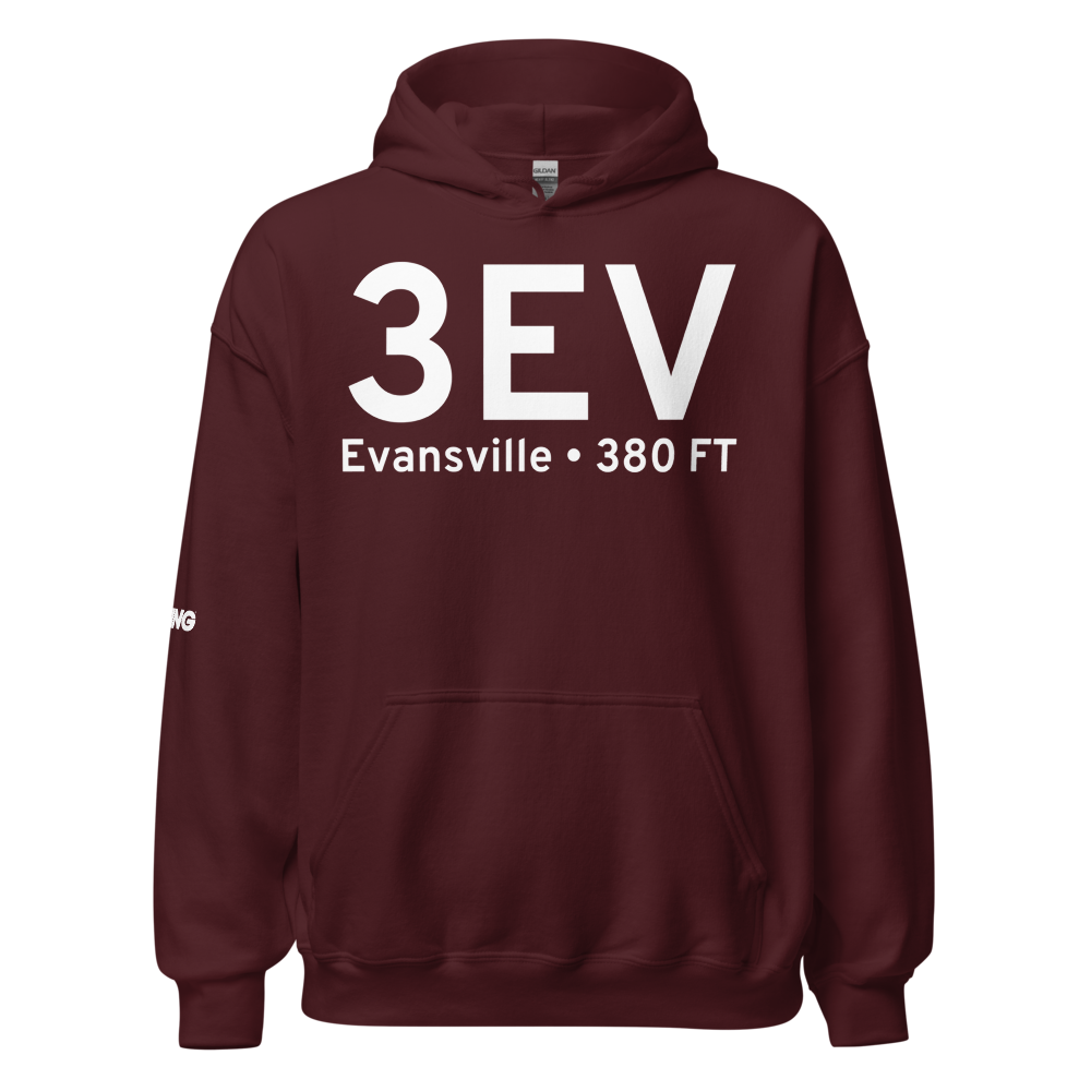 Evansville (3EV) Airport Hoodie Sweatshirt 