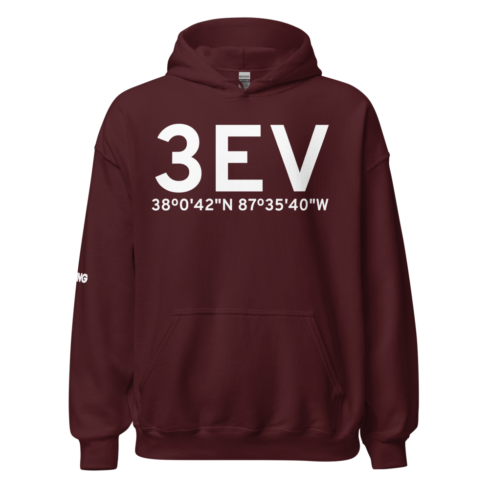 Evansville (3EV) Airport Hoodie Sweatshirt 