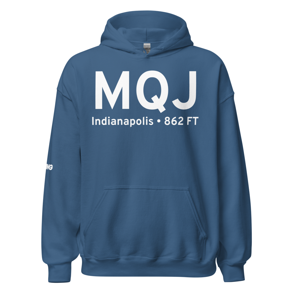 Indianapolis (KMQJ) Airport Hoodie Sweatshirt 