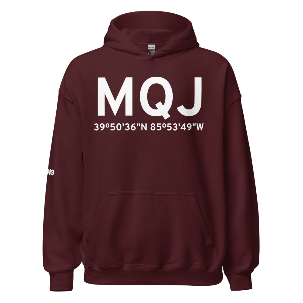 Indianapolis (KMQJ) Airport Hoodie Sweatshirt 