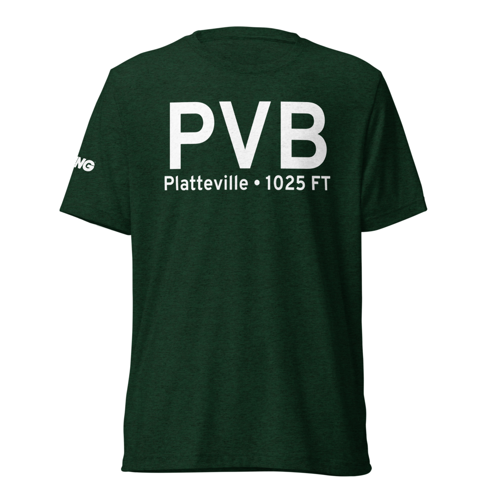 Platteville (KPVB) Airport Tri-blend T-Shirt 