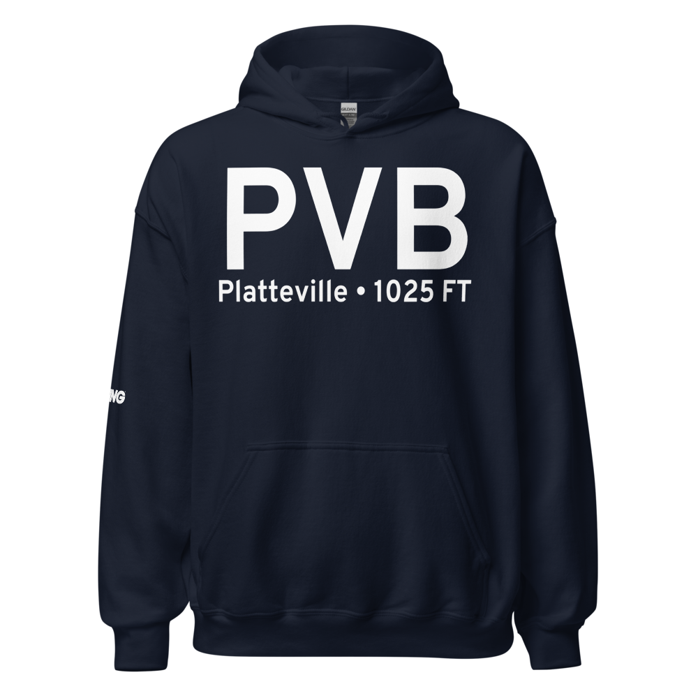 Platteville (KPVB) Airport Hoodie Sweatshirt 