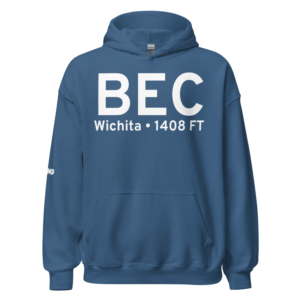 Wichita (KBEC) Airport Hoodie Sweatshirt 