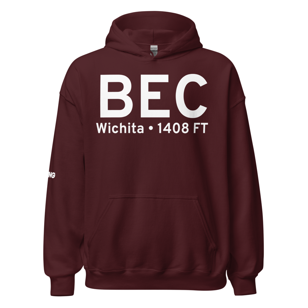 Wichita (KBEC) Airport Hoodie Sweatshirt 