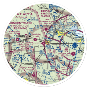 Nueces County Airport (RBO) VFR Sectional Sticker (30 mile)