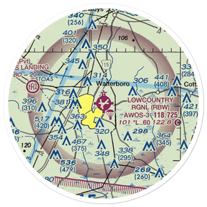 Lowcountry Regional Airport (RBW) VFR Sectional Sticker (20 mile)